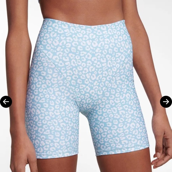 Adam Selman Sport Blue Leopard Print Shorts French cut high rise size medium - Picture 7 of 14